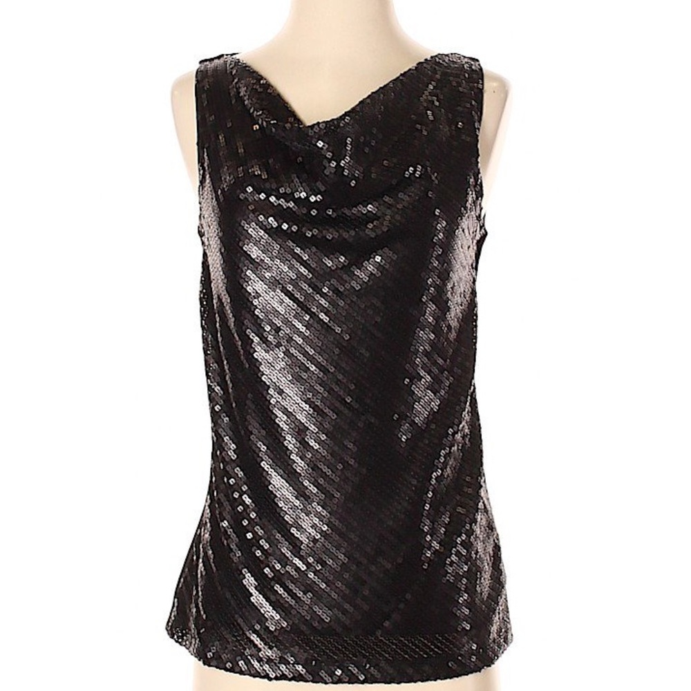 Stunning Talbots Black Sequin Top